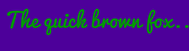 Image with Font Color 009A00 and Background Color 4D009A